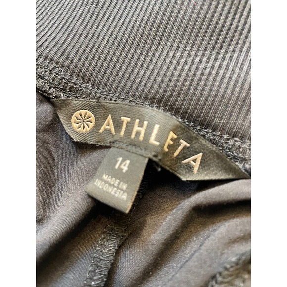 Athleta Black Jogger Pants Athletic Trousers Side Zip Pocket Women Size 14 - Picture 4 of 6